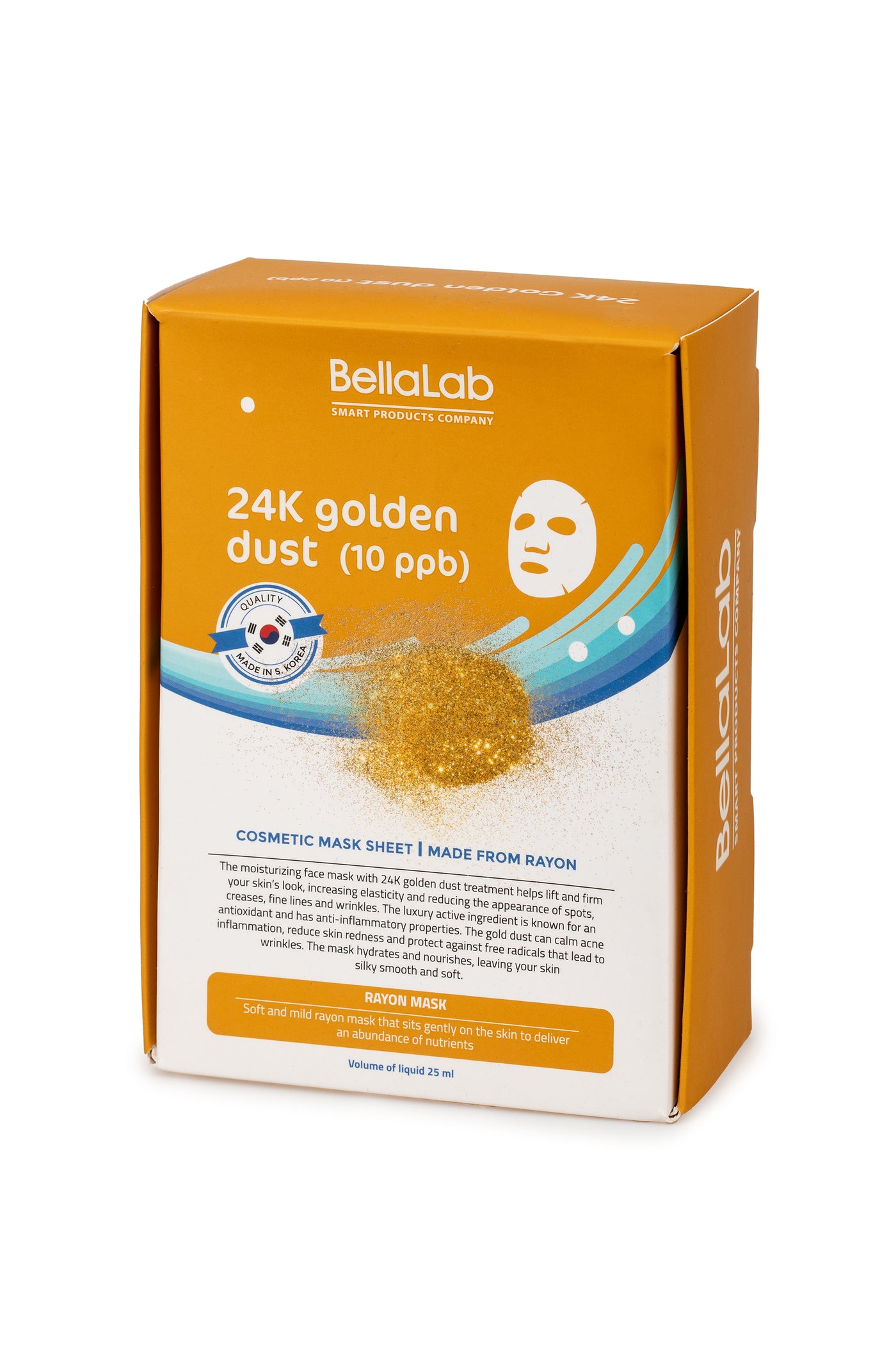 24K zelta putekļu sejas maskas