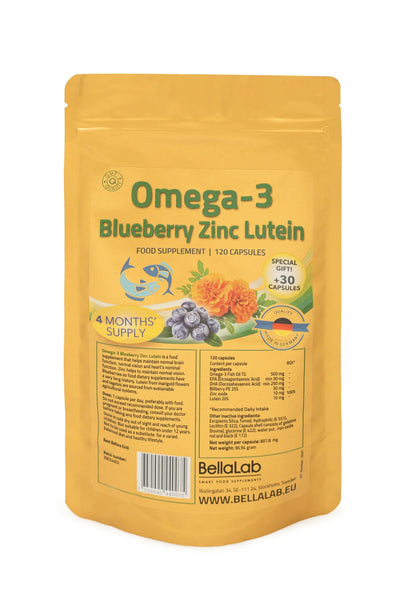 Omega 3, mellenes, cinks un luteīns